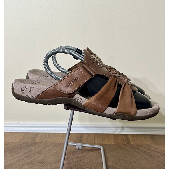 Taos Maiden Sandals Womens Sz 9m Leather Comfort Adjustable Slide Boho Hippie - Picture 1 of 9